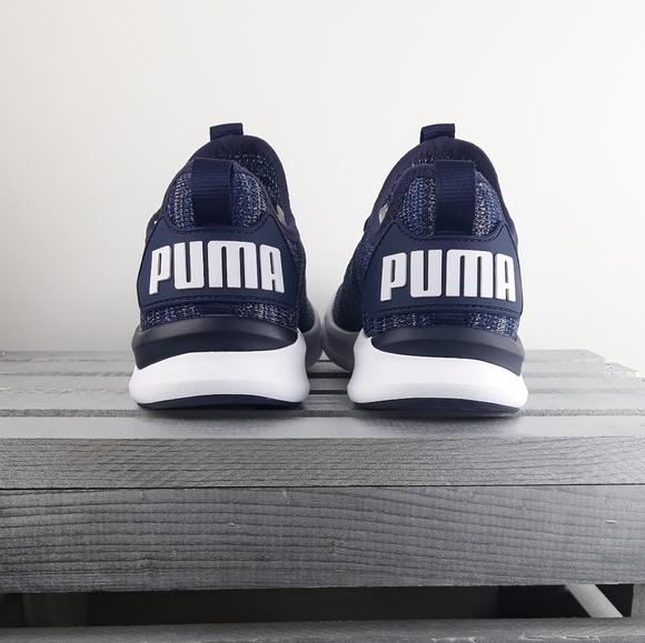 Big Kids Puma Navy Blue Ignite Flash Evoknit - Picture 5 of 7